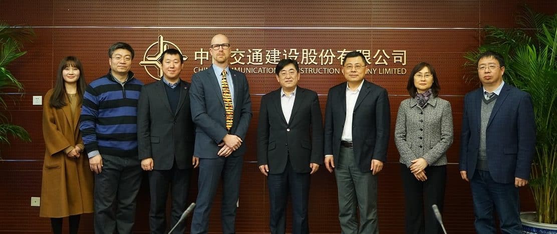CCCC Jan 2018 L to R: Ms. Shuang Huang (buildingSMART China) Dr. Jiang Shaohua (Dalian University of Technology) Mr. Lei Wei (buildingSMART China), Richard Kelly (buildingSMART International COO), Mr. Ziyu Sun (CCCC Vice President), Mr. Liu Boying (CCCC President of Science and Technology), Ms. Li Qian (R&D Director CCCC ) , Mr. Chen Zhi (CCCC Deputy GM Engineering)
